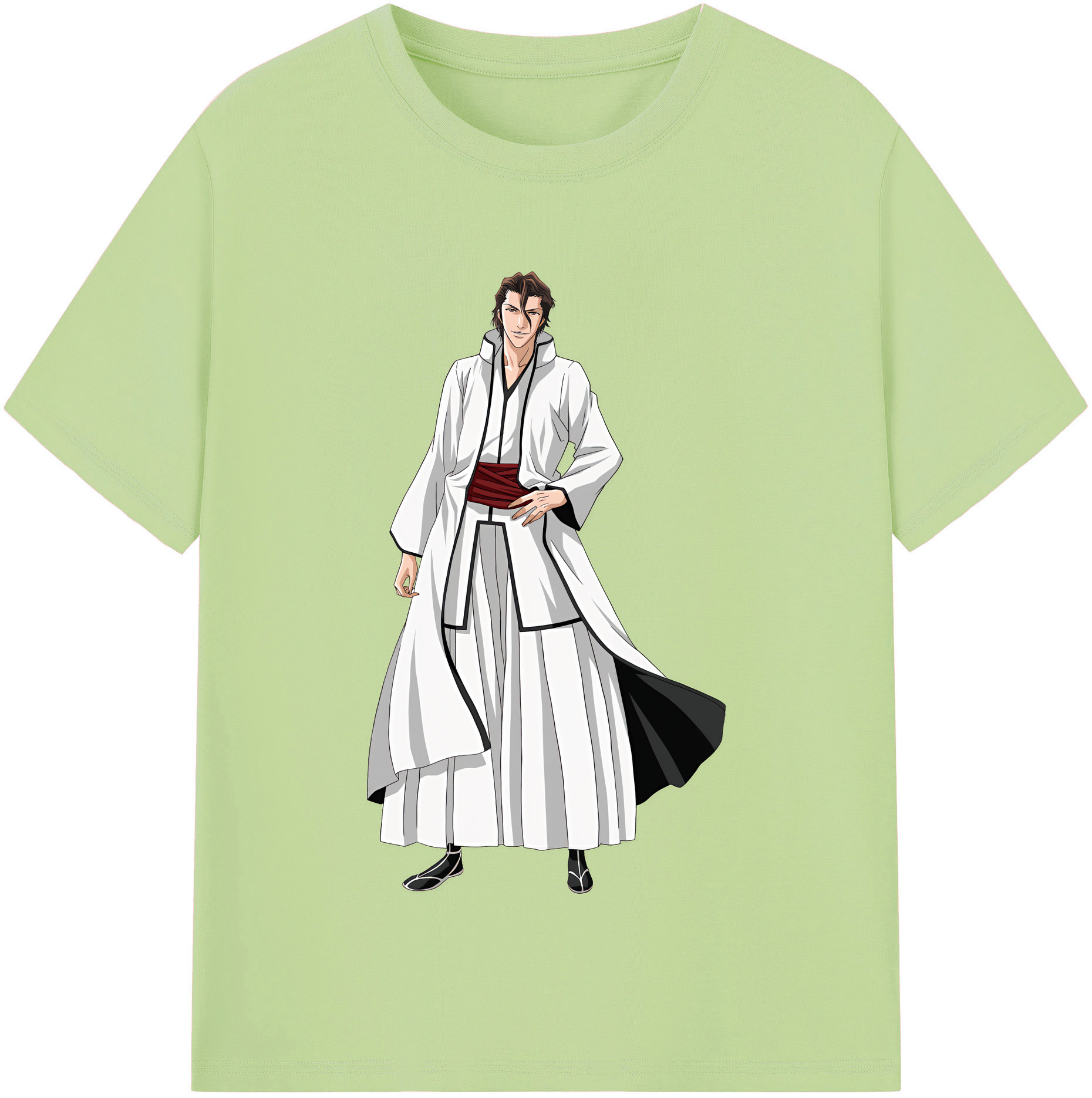 （画像用） ブリーチ 藍染 惣右介（あいぜん そうすけ） BLEACH Aizen Sousuke 綿100％半袖Tシャツ（フロントプリント）